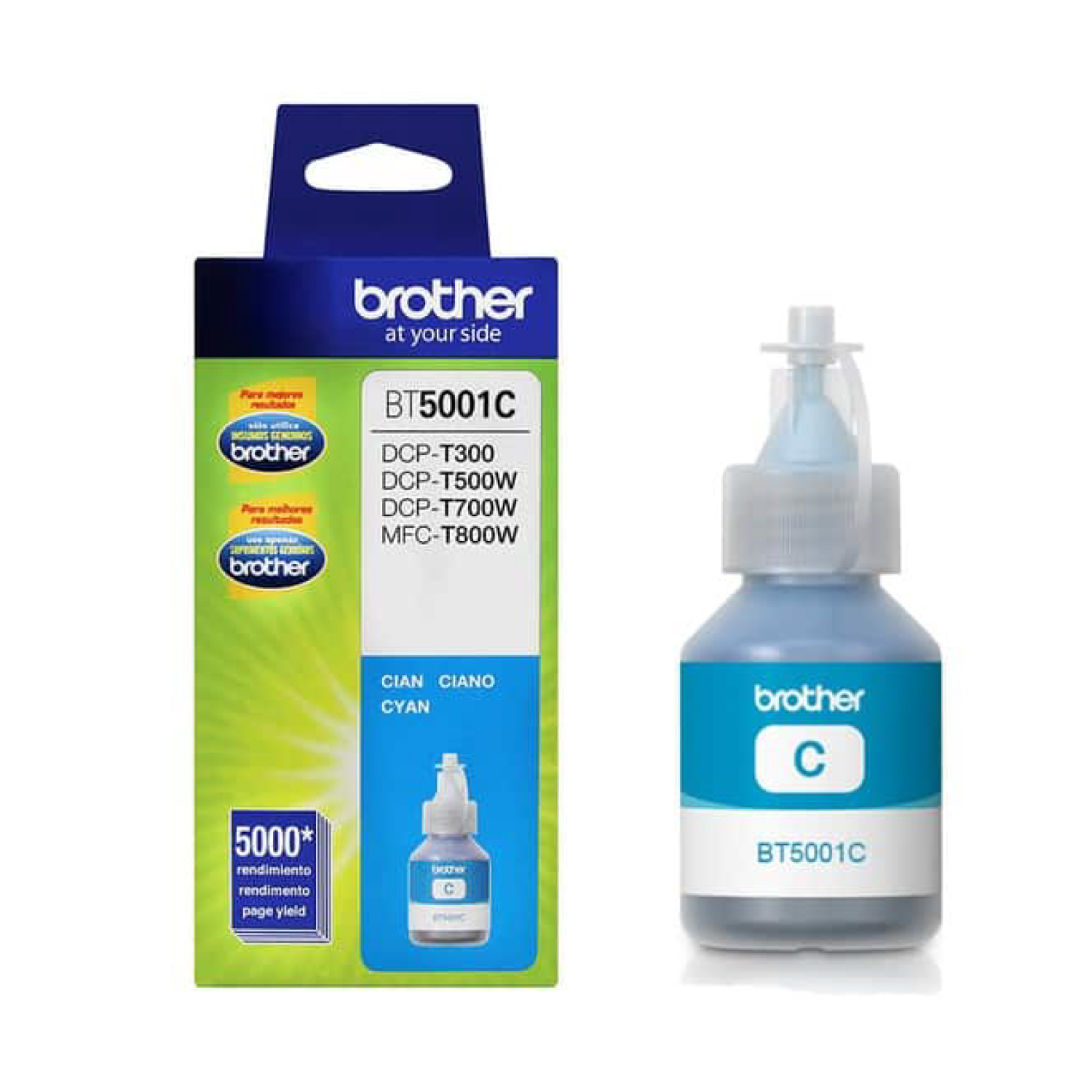 TINTA BROTHER BT5001C CYAN - DCP-T300 / DCP-T500W / DCP-T700W