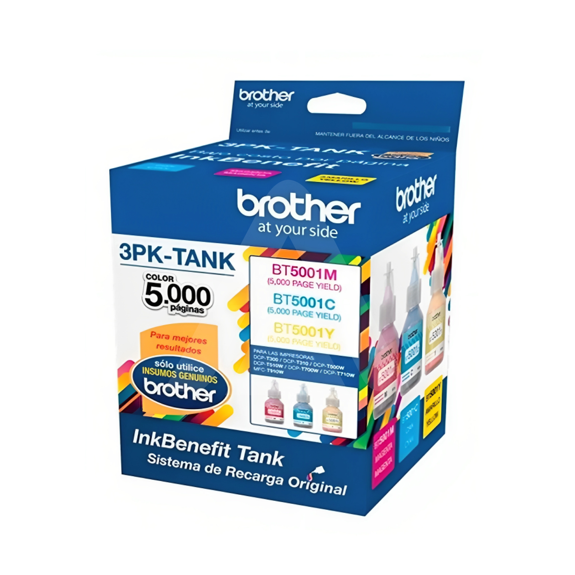 TINTA BROTHER PARA IMPRESORAS T300 T500 T700 COLRES
